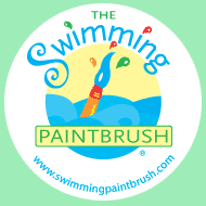 Swimming Paintbrush logo